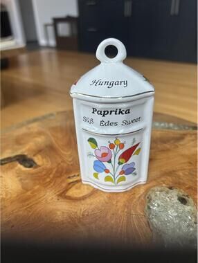 Vintage Hungary Ceramic Paprika Spice Container